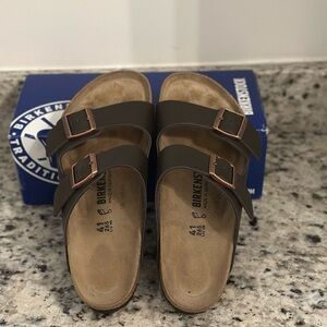 Birkenstock Arizona Dark Brown Slide Sandals